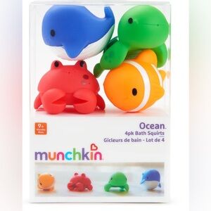 Munchkin Baby Bath Toys Ocean Squirts 4 Pack Baby and Toddler Water Toys NEW